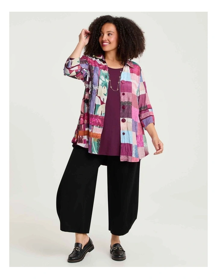 Berry Bliss Natural Spliced Shirt Print image 3