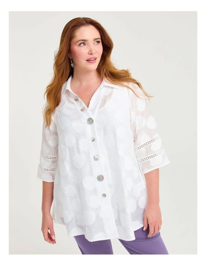 Shell Jacquard Natural Shirt White image 1