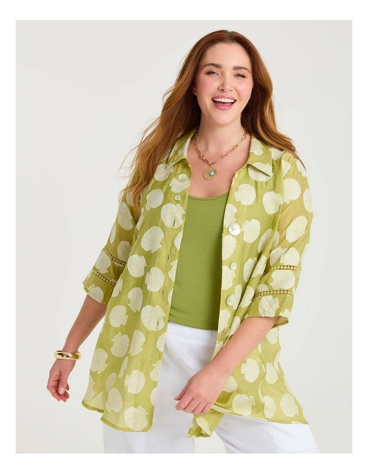 Shell Jacquard Natural Shirt Chartreuse image 1