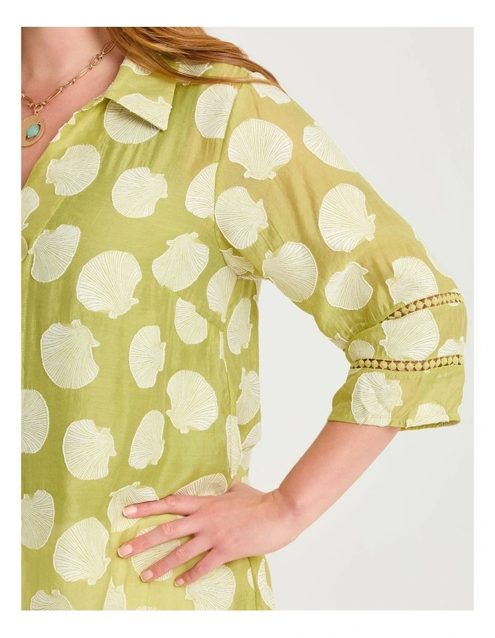 Shell Jacquard Natural Shirt Chartreuse image 3