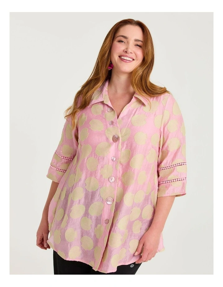Shell Jacquard Natural Shirt Soft Pink image 1