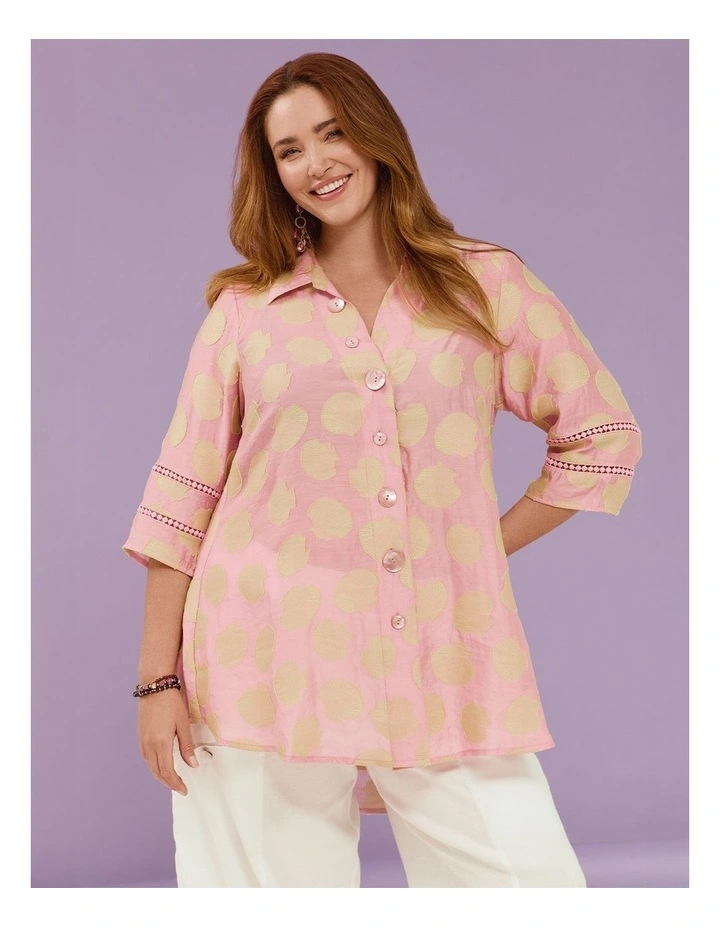 Shell Jacquard Natural Shirt Soft Pink image 4