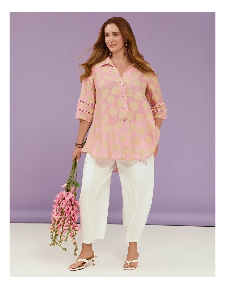 Shell Jacquard Natural Shirt Soft Pink image 5