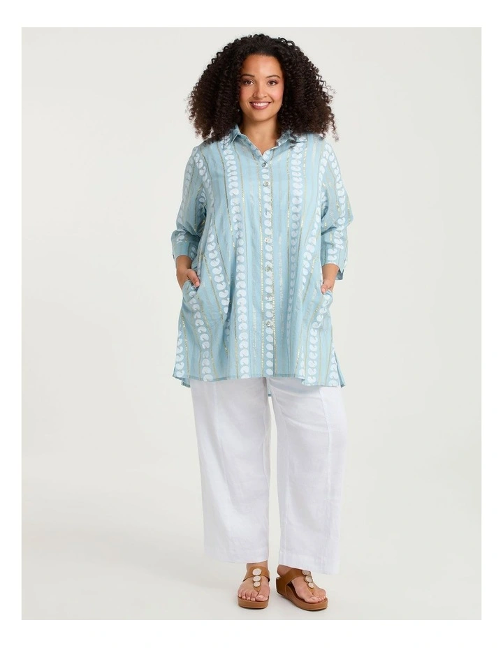 Cotton Voile Lurex Stripe Shirt Stripe image 4