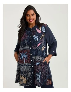Indigo Tapestry Natural Shirt Dark Indigo/multi