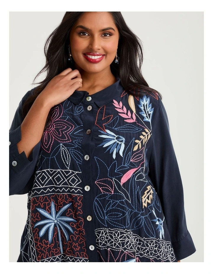 Indigo Tapestry Natural Shirt Dark Indigo/multi image 3