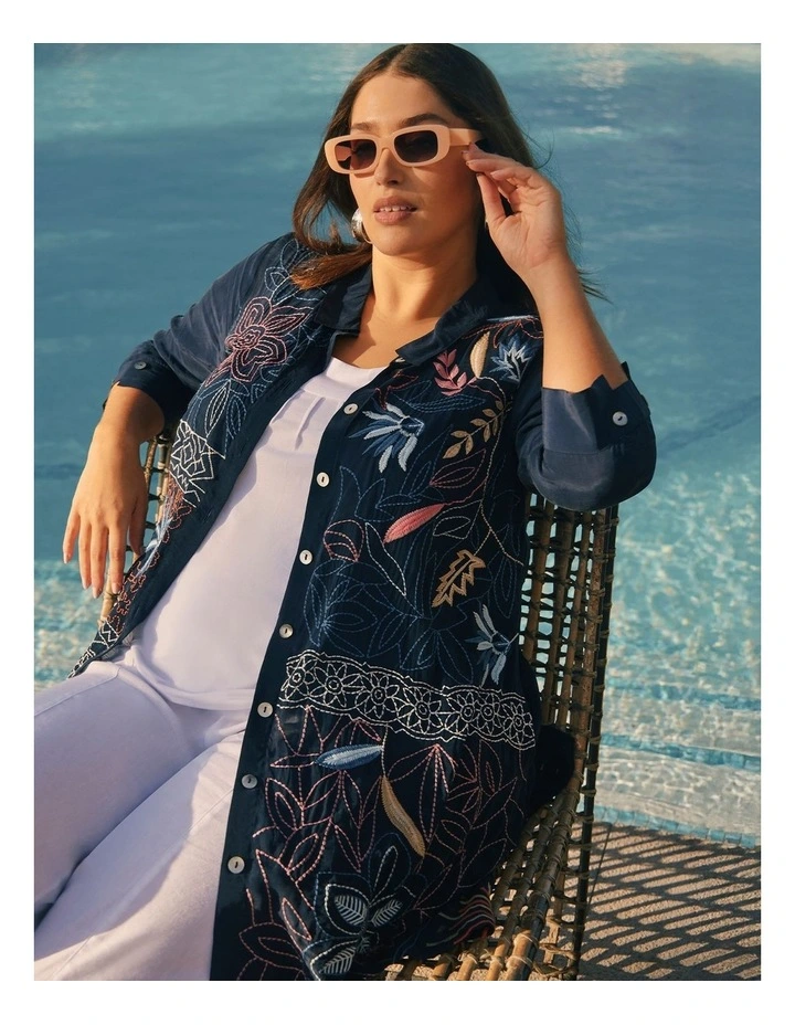 Indigo Tapestry Natural Shirt Dark Indigo/multi image 6