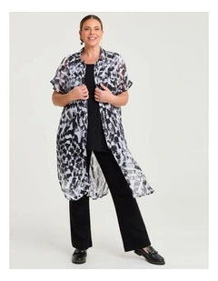Willow Chiffon Shirt Duster Black/white Print
