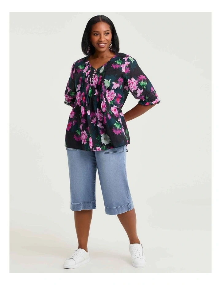 Cotton Blend Bermuda Short Eden Blue Denim image 3