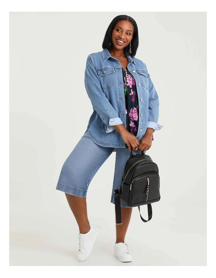 Cotton Blend Bermuda Short Eden Blue Denim image 4