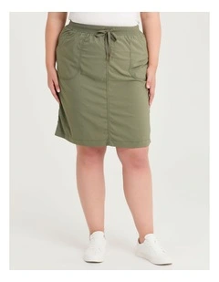 Castaway Rib Waistband Skirt Dusty Khaki