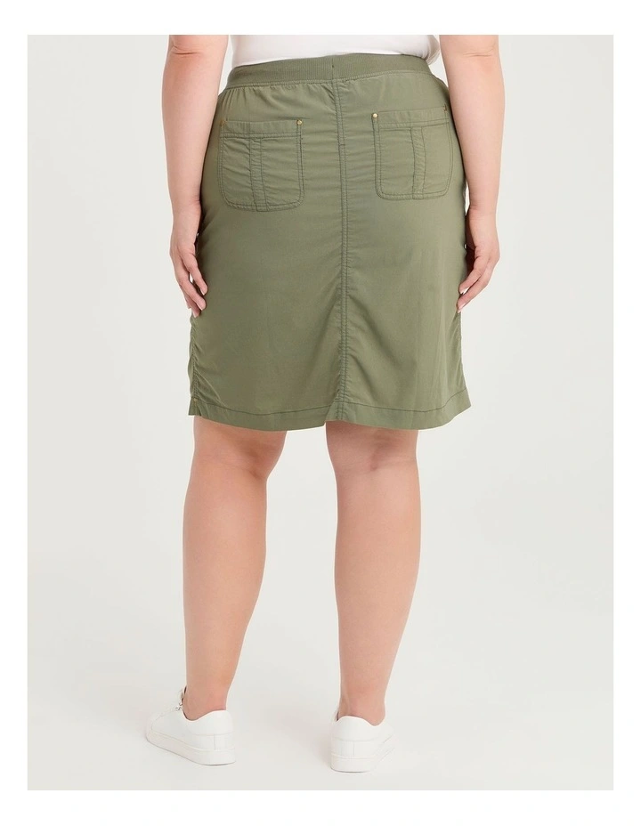 Castaway Rib Waistband Skirt Dusty Khaki image 2
