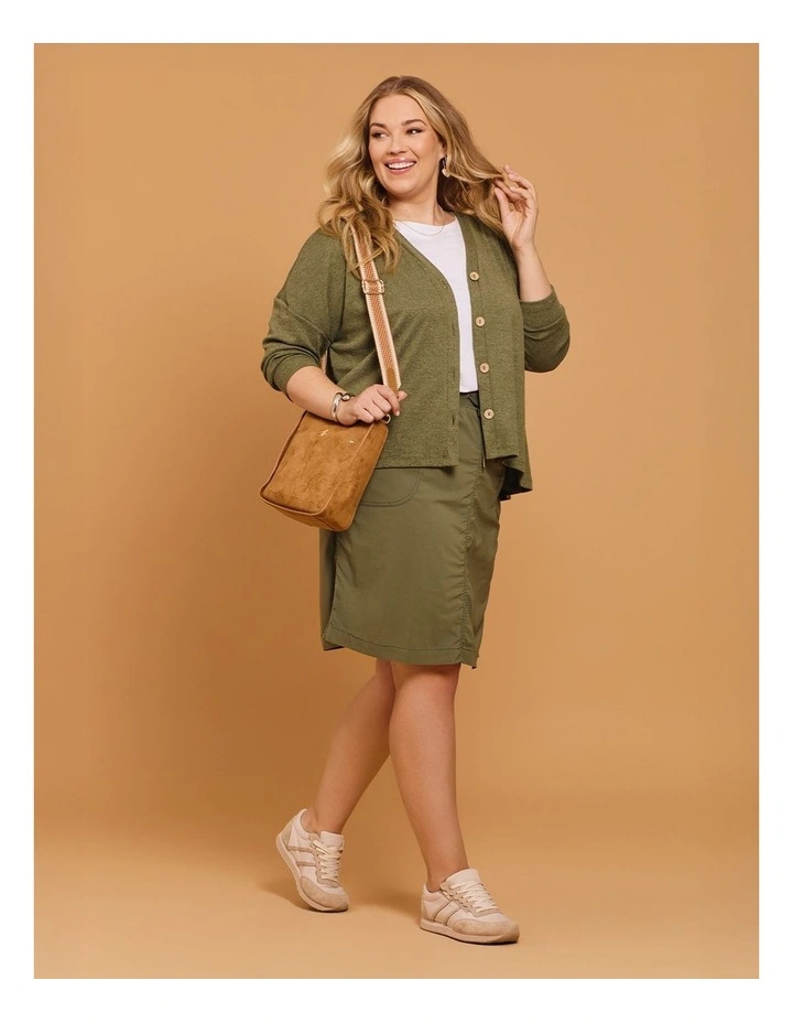 Castaway Rib Waistband Skirt Dusty Khaki image 5