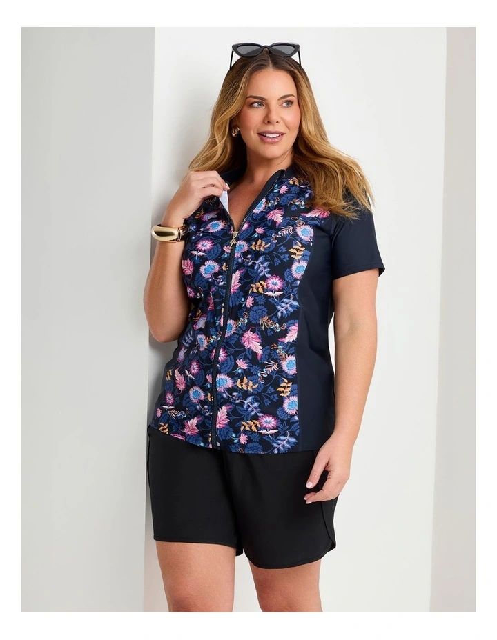 Coastal Blooms Rash Vests Navy/Print image 1