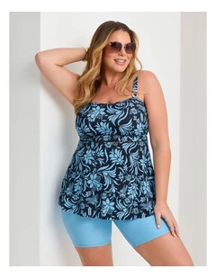Ink Garden Trim Detail Tankini Print
