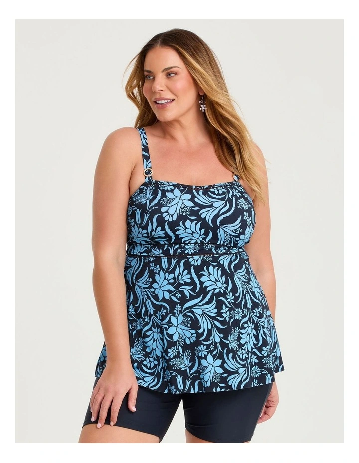 Ink Garden Trim Detail Tankini Print image 3