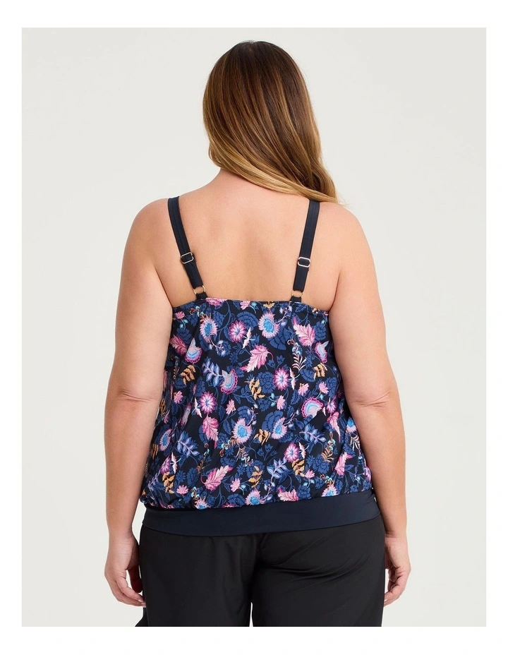 Coastal Blooms Blouson Tankini Navy/print image 2