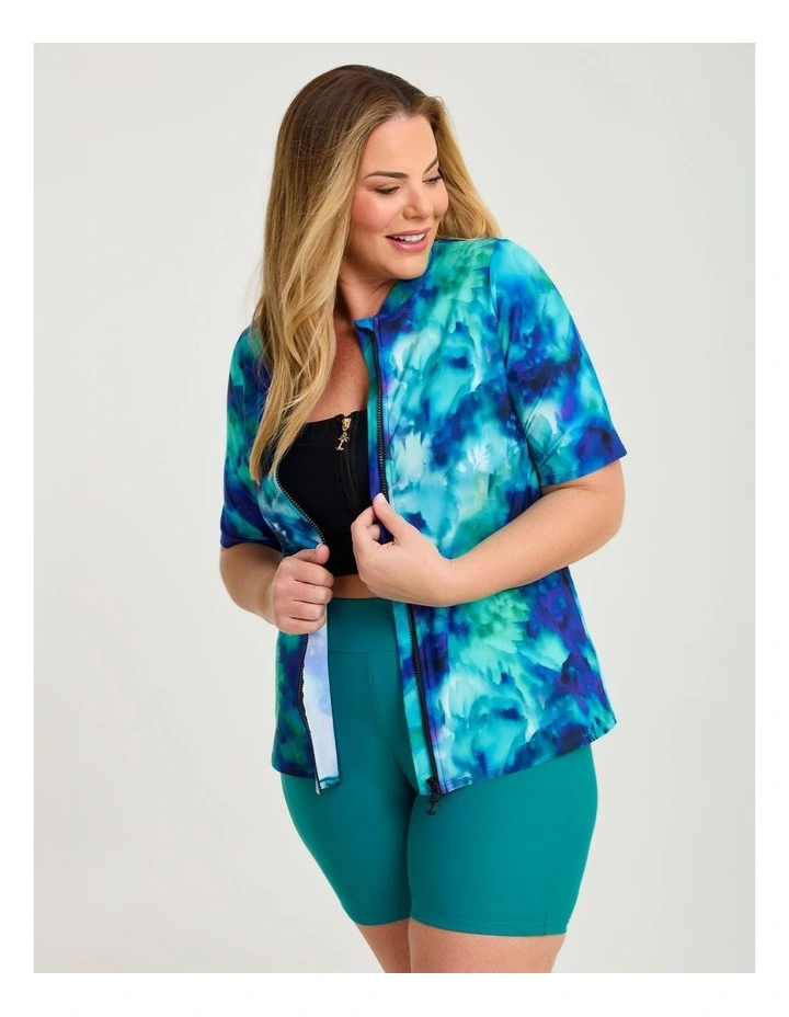 Lagoon Splash Zip Rash Vest Print image 1