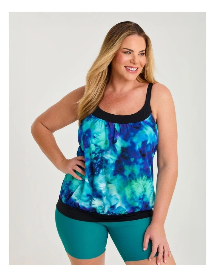 Lagoon Splash Blouson Tankini Black/print image 1