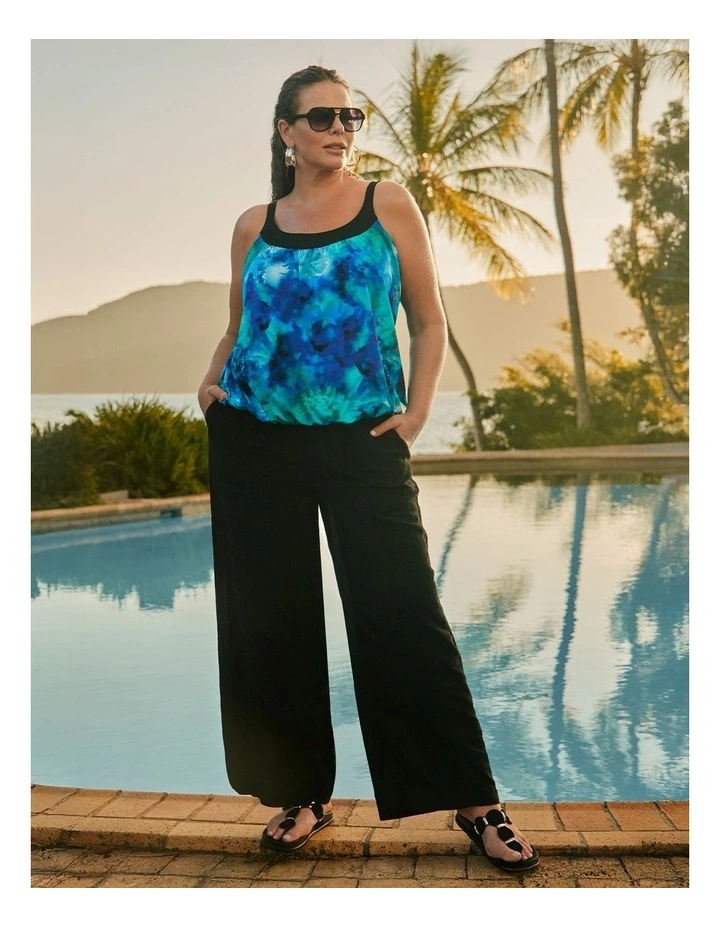 Lagoon Splash Blouson Tankini Black/print image 6