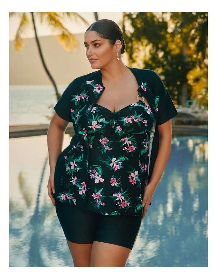 Island Tropics Zip Rash Vest Black/print image 5