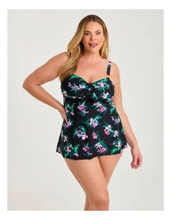 Island Tropics Tie Front Tankini Print