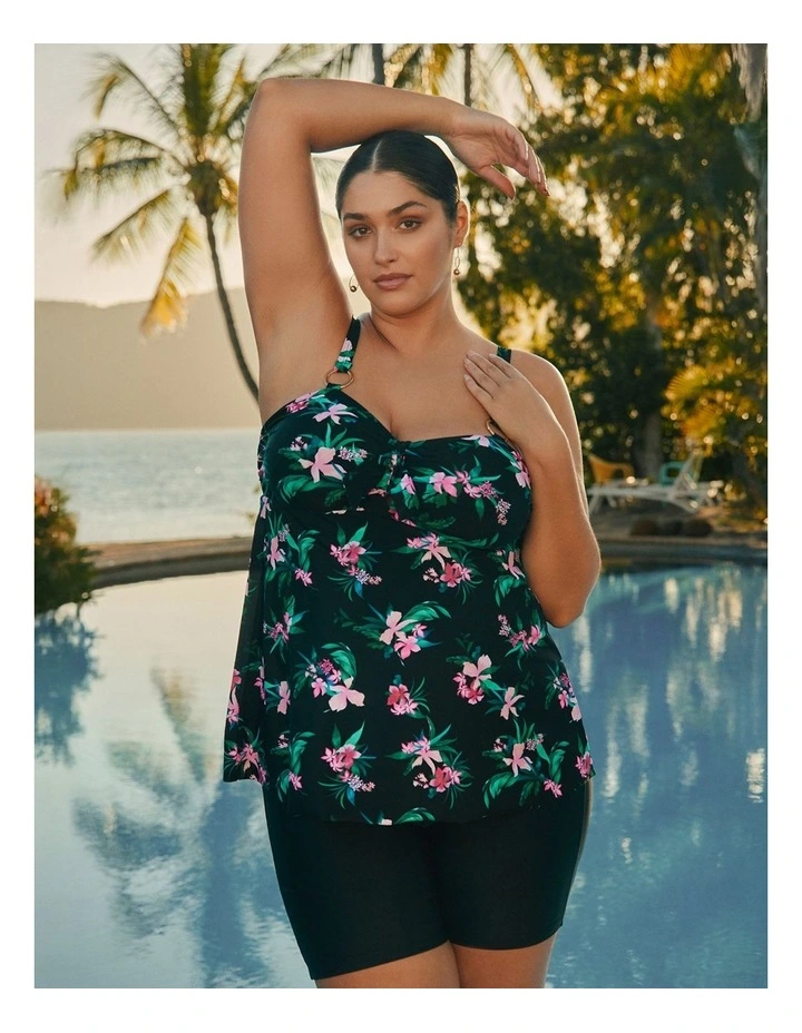 Island Tropics Tie Front Tankini Print image 6