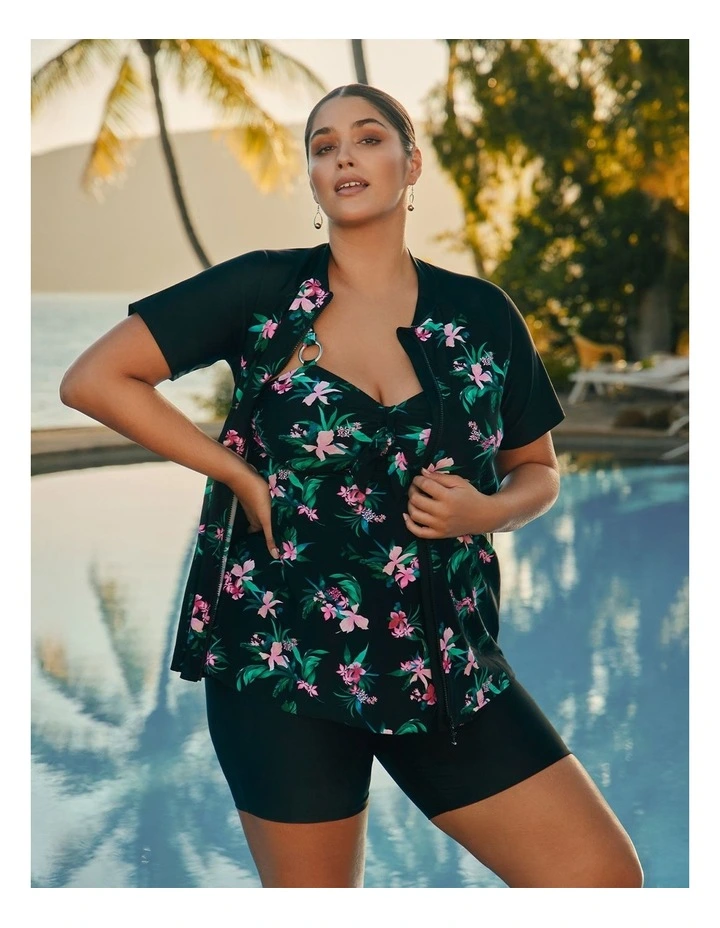 Island Tropics Tie Front Tankini Print image 7