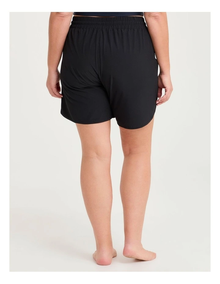 Curved Hem Stretch Boardshort Black image 2