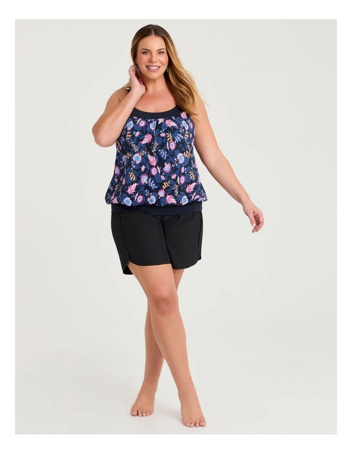 Curved Hem Stretch Boardshort Black image 3