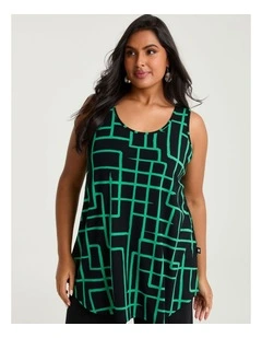 Natural Favourite Tank Green Abstract Print