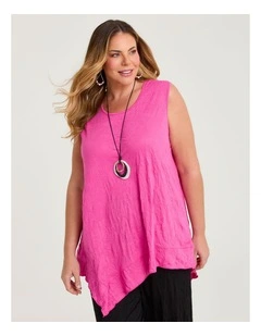 Ruffle Hem Crush Tank Fiji Pink