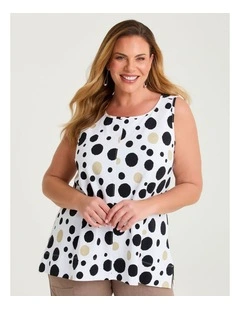Cotton Spot Swing Tank Print