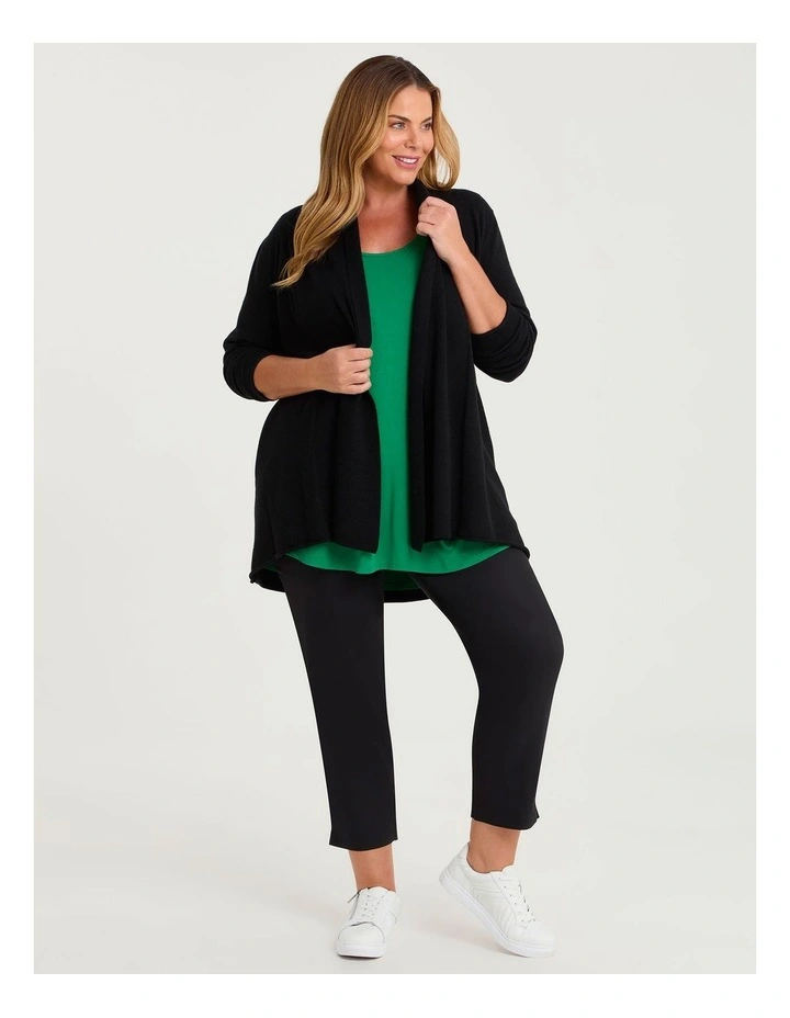 Bamboo Base 3/4 Sleeve Top in Amazon Green image 4
