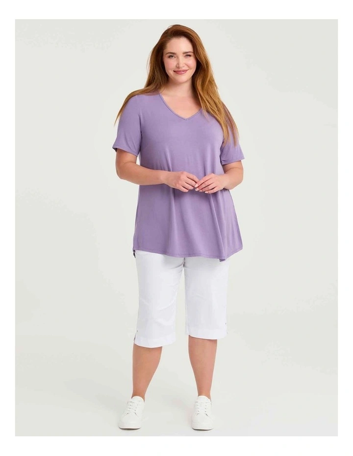 Bamboo Base V Neck Short Sleeve Top image 3