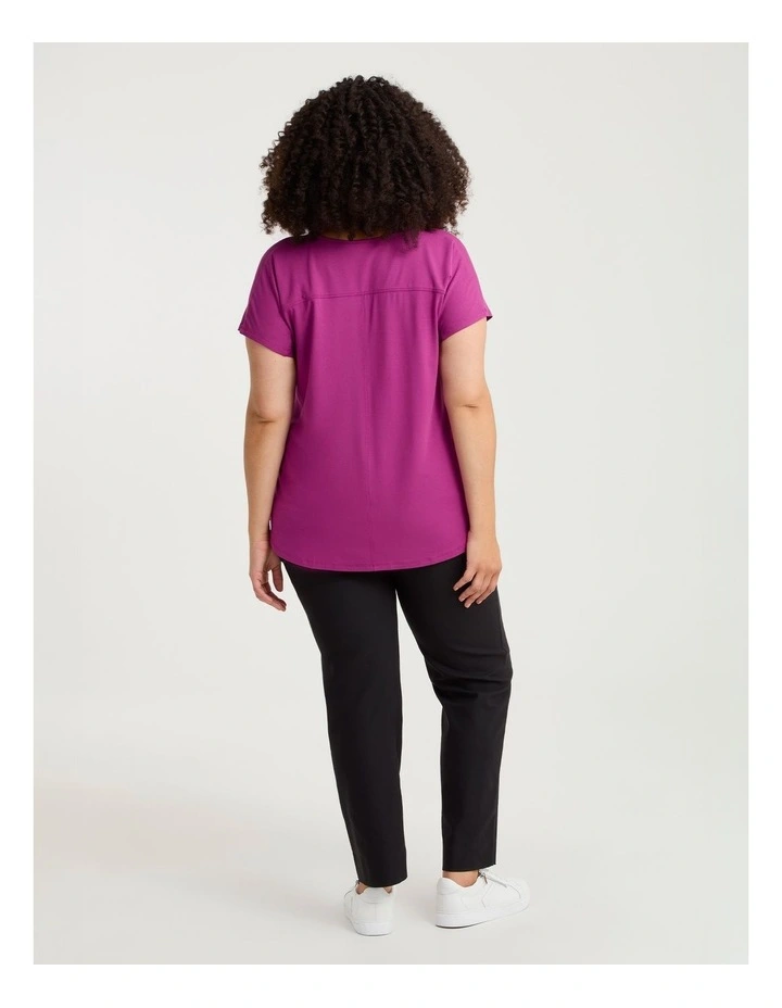 Natural Round Neck Everyday T-shirt Berry image 2