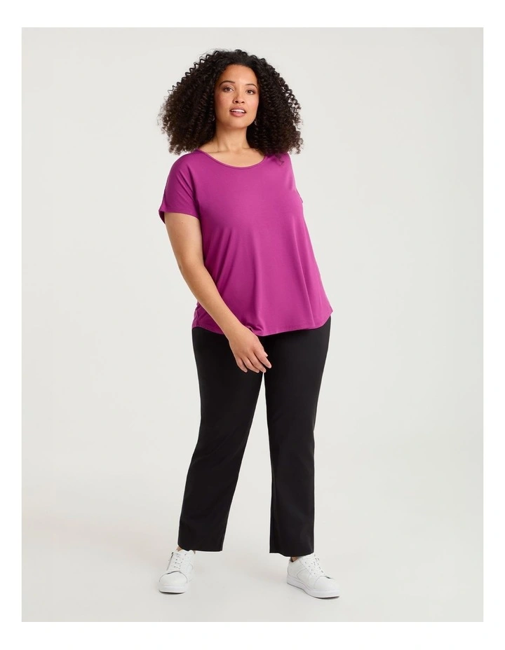 Natural Round Neck Everyday T-shirt Berry image 3