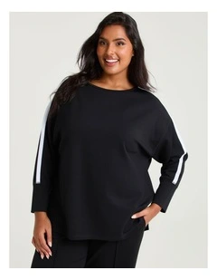 Luxe Touch Bind Detail Top Black