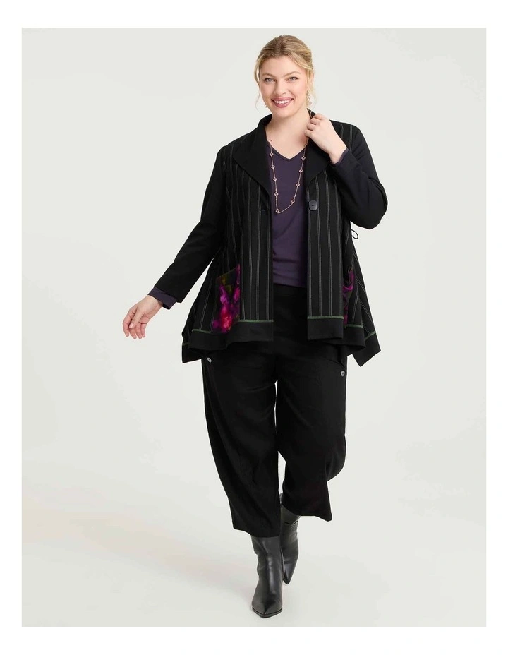 Ponte Elena Pinstripe Cardigan Stripe Print image 3
