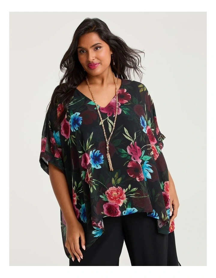 Ruby Floral Chiffon Event Top Floral Print image 1