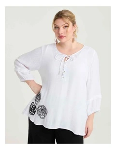 Cornelli Flower Natural Top White