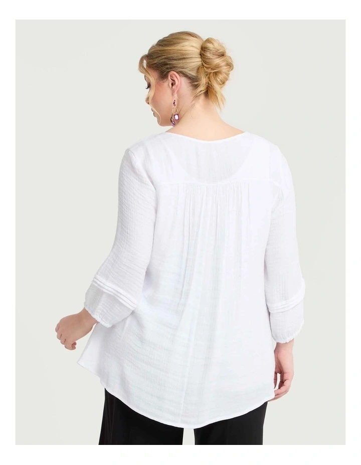 Cornelli Flower Natural Top White image 2