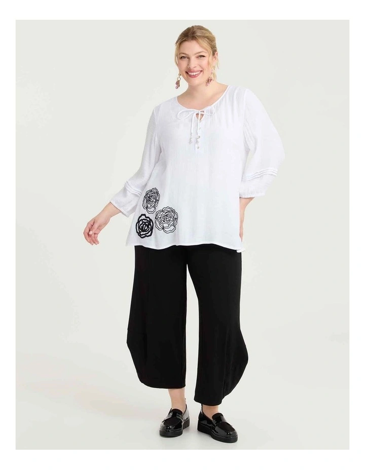 Cornelli Flower Natural Top White image 3