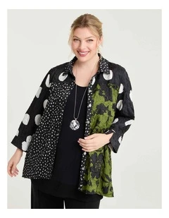 Natural Rae Patchwork Top Print
