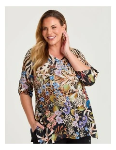 Natural Zara Top Print