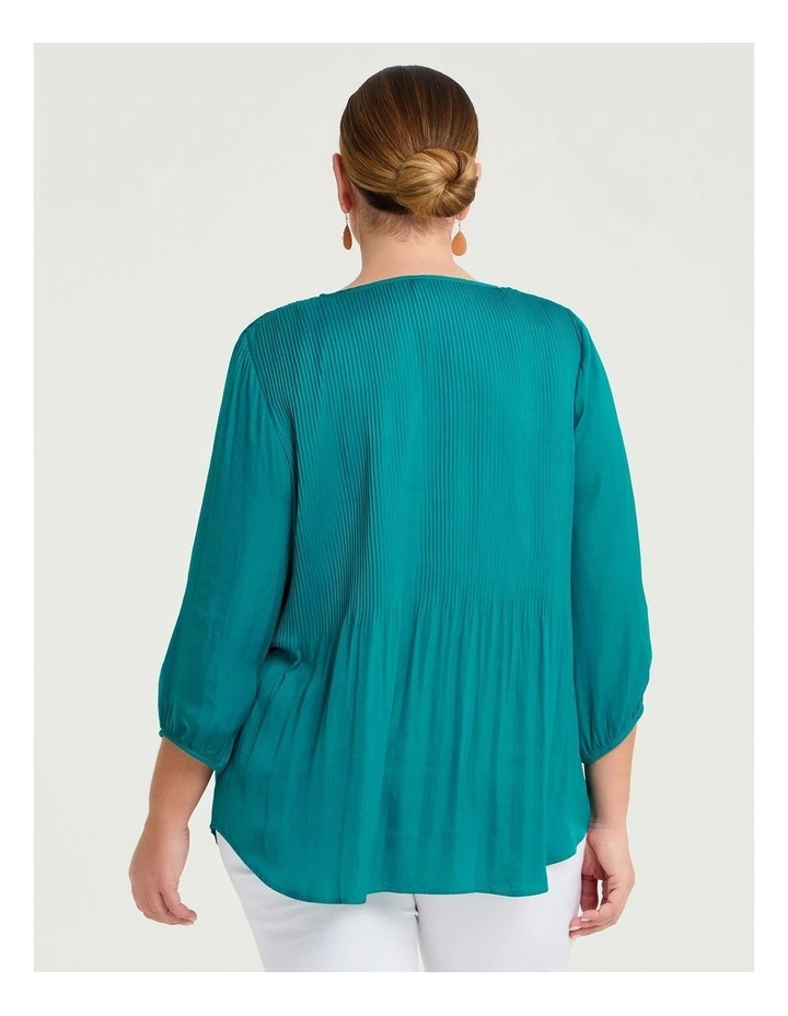 Luxe Weave Plisse Top Ocean image 2