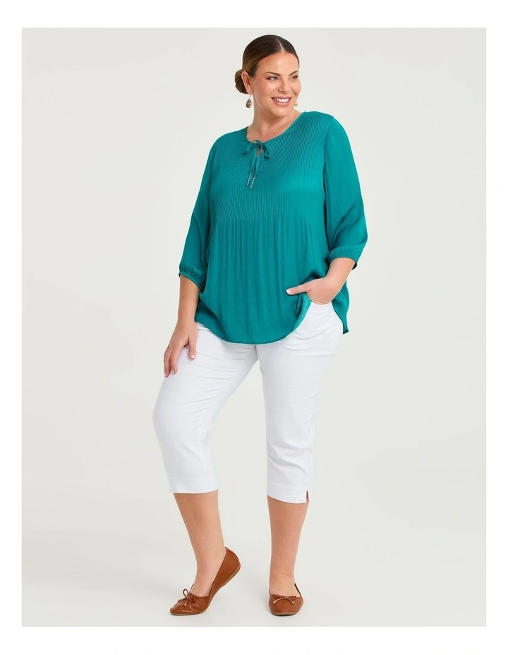 Luxe Weave Plisse Top Ocean image 3