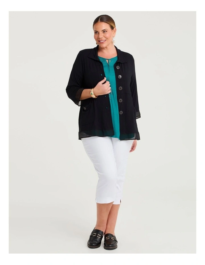 Luxe Weave Plisse Top Ocean image 4