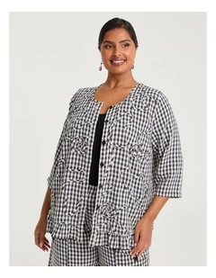 Salsa Gingham Cornelli Top Black Beige Check