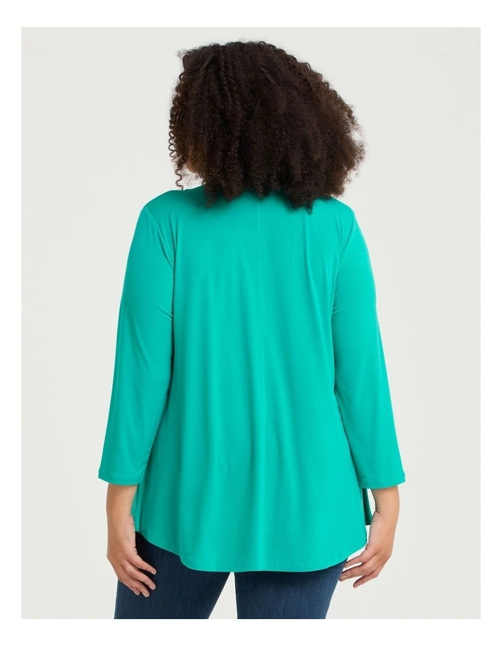 Katie Luna 3/4 Sleeve Top Emerald image 2